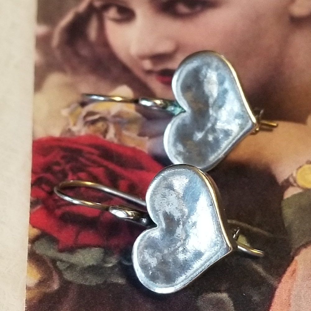 Rare Silpada Sterling Silver Heart Earrings